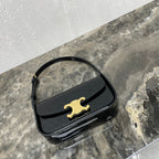 Celine SHOULDER 20 BAG TERENCE IN BLACK PATENT CALFSKIN