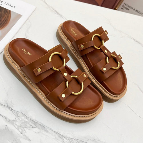 Celine TIPPI SANDAL IN BRONZE BROWN CALFSKIN