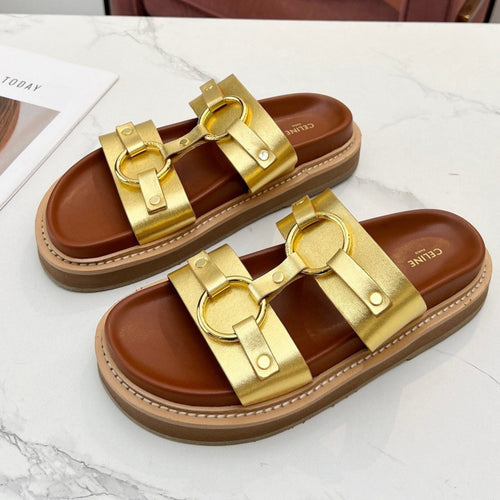 Celine TIPPI SANDAL IN GOLD CALFSKIN