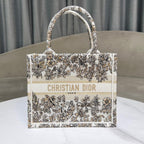 DIOR Book Tote 26.5 Beige White Canvas