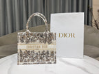 DIOR Book Tote 26.5 Beige White Canvas
