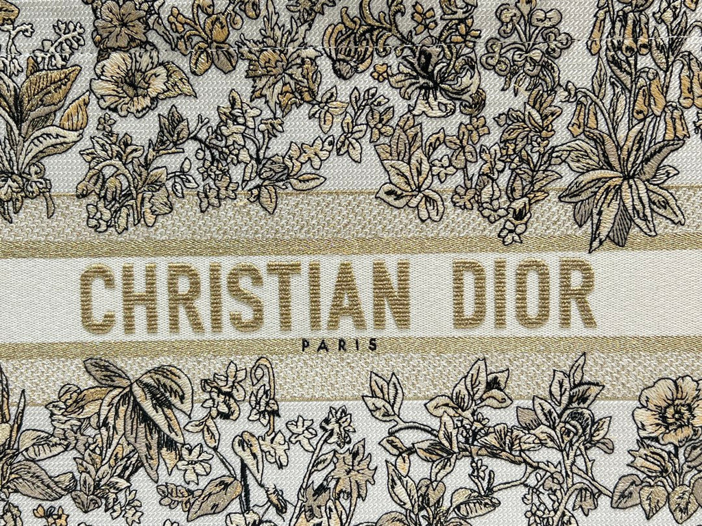 DIOR Book Tote 36.5 Beige White Canvas