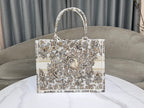 DIOR Book Tote 36.5 Beige White Canvas