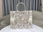 DIOR Book Tote 41.5 Beige White Canvas