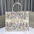 DIOR Book Tote 41.5 Beige White Canvas