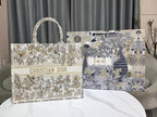 DIOR Book Tote 41.5 Beige White Canvas