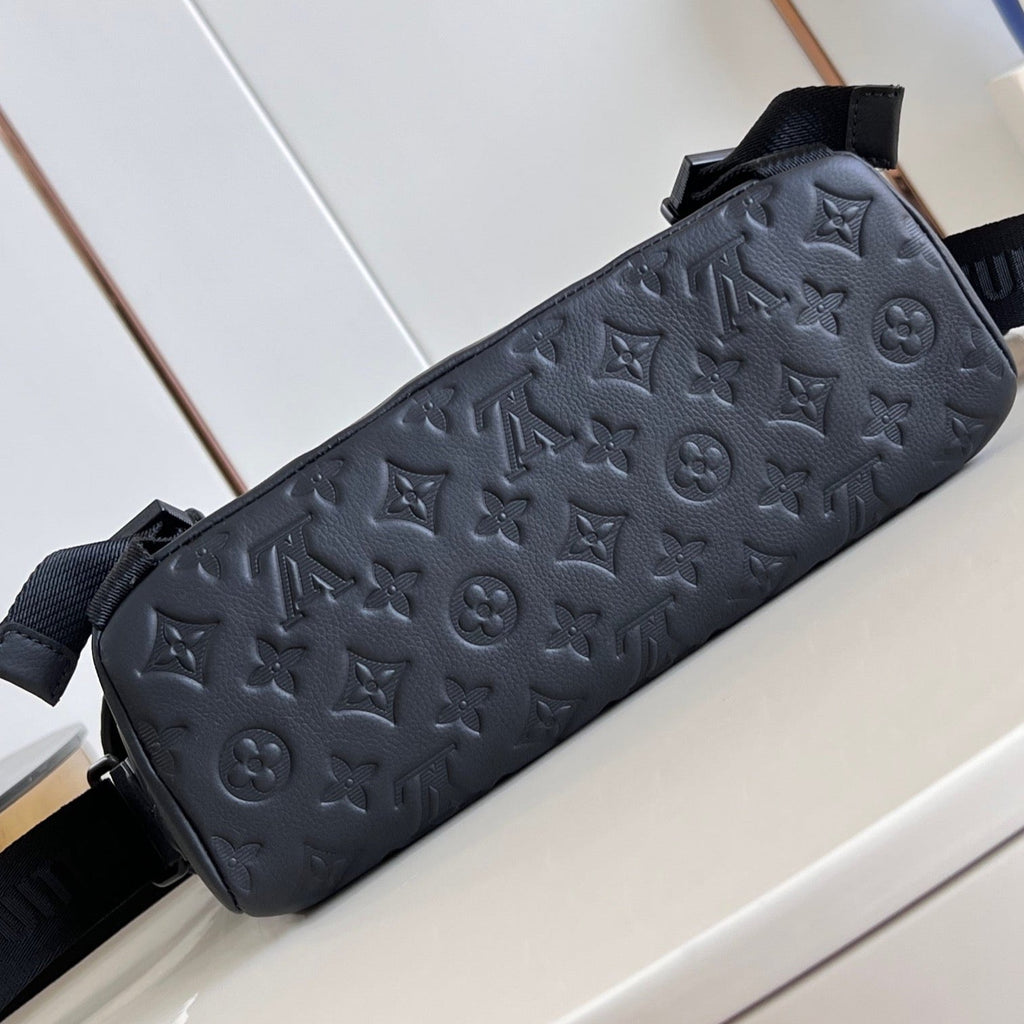 Louis Vuitton MESSENGER VOYAGER PM 33 IN BLACK MONOGRAM SHADOW CALFSKIN