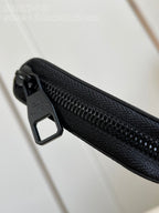 Louis Vuitton ZIPPY VERTICAL AEROGRAM WALLET 20CM BLACK CALFSKIN