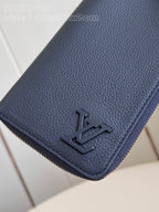 Louis Vuitton ZIPPY VERTICAL AEROGRAM WALLET 20CM BLUE CALFSKIN