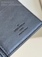 Louis Vuitton BRAZZA WALLET AEROGRAM 19CM BLACK CALFSKIN