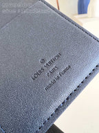 Louis Vuitton BRAZZA WALLET AEROGRAM 19CM BLUE CALFSKIN