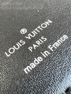 Louis Vuitton MULTIPLE WALLET AEROGRAM 10CM BLACK CALFSKIN