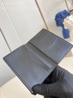 Louis Vuitton WALLET POCKET ORGANIZER AEROGRAM 11CM BLACK CALFSKIN