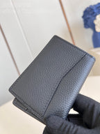 Louis Vuitton WALLET POCKET ORGANIZER AEROGRAM 11CM BLACK CALFSKIN