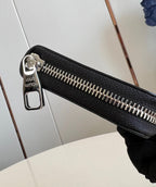 Louis Vuitton ZIPPY VERTICAL WALLET 20CM BLACK CALFSKIN