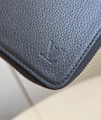 Louis Vuitton ZIPPY VERTICAL WALLET 20CM BLACK CALFSKIN