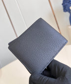 Louis Vuitton MULTIPLE WALLET 10CM BLACK CALFSKIN