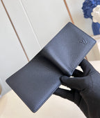 Louis Vuitton MULTIPLE WALLET 10CM BLACK CALFSKIN