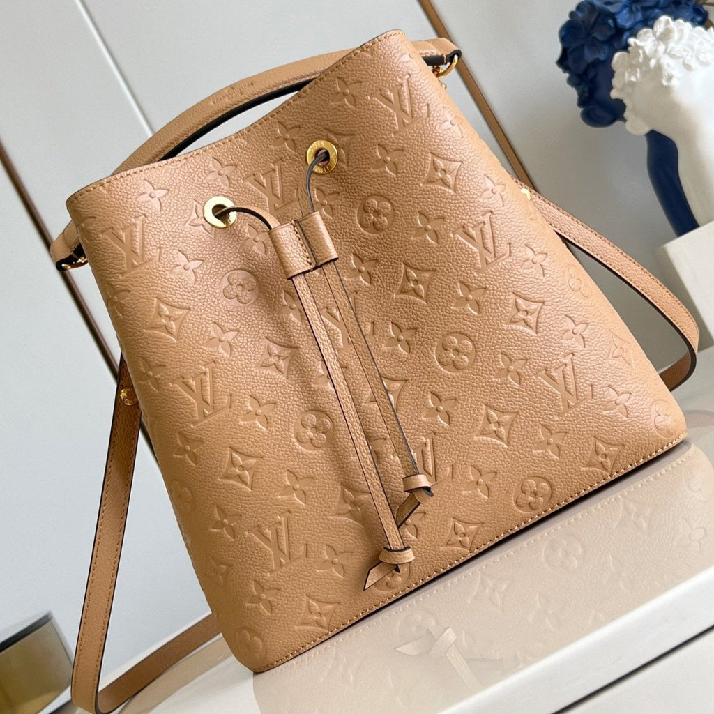 Louis Vuitton Neo Noe Bucket Bag 26cm Brown White Monogram Empteinte Calfskin