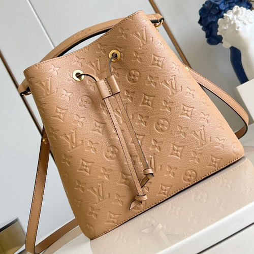 Louis Vuitton Neo Noe Bucket Bag 26cm Brown White Monogram Empteinte Calfskin