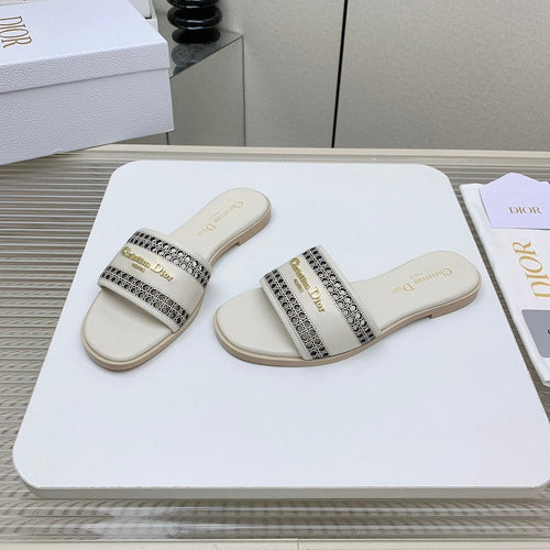 DIOR D-Lane Slide In White Cowhide 106277