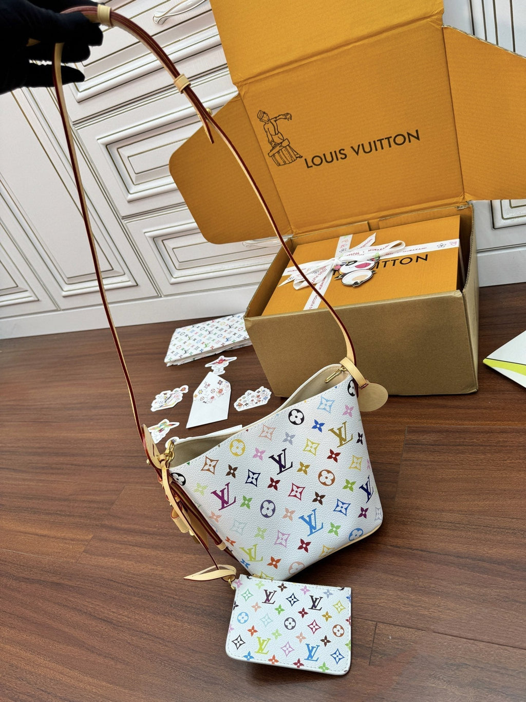 Louis Vuitton Bucket Bag 16cm White Multicolore Monogram Canvas 330426
