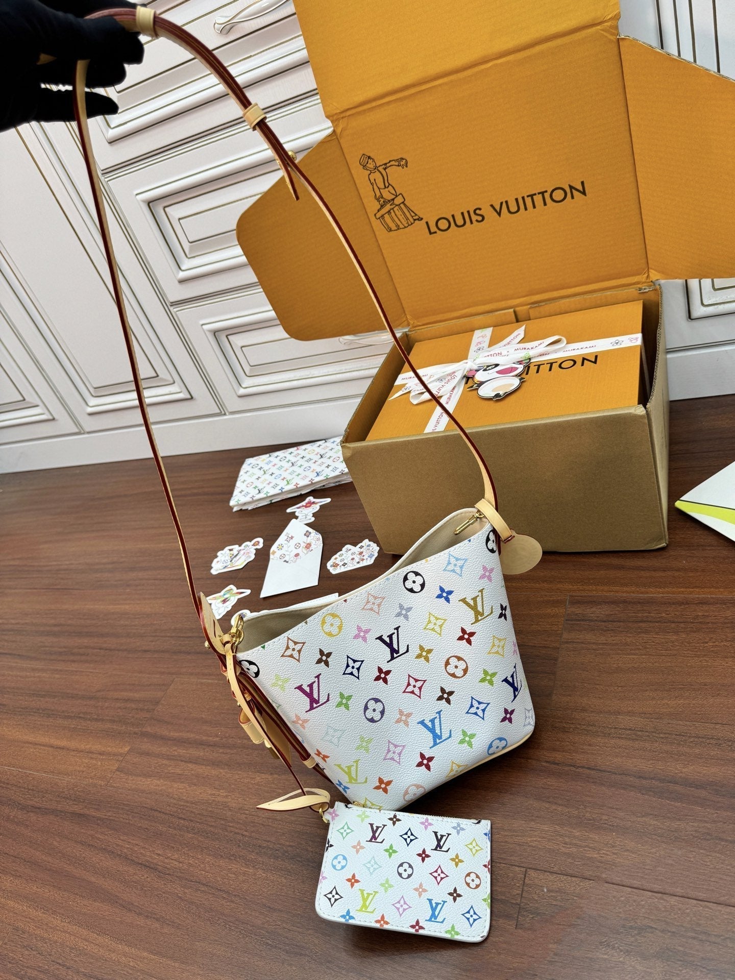 Louis Vuitton Bucket Bag 16cm White Multicolore Monogram Canvas 330426