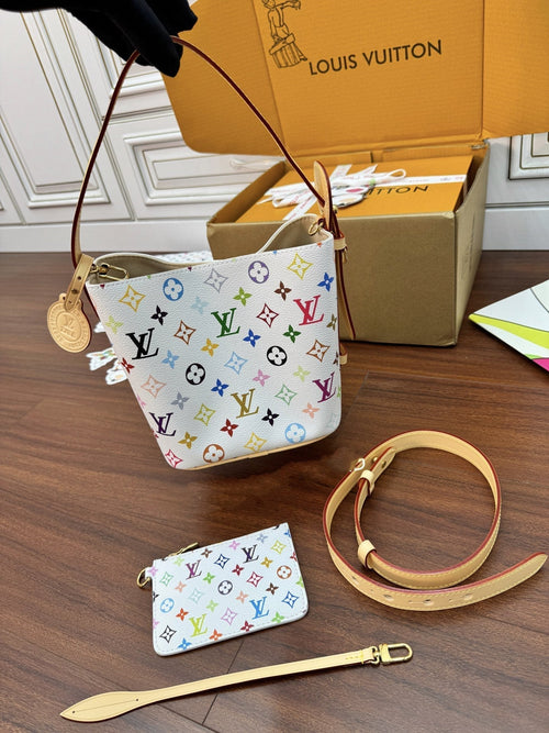 Louis Vuitton Bucket Bag 16cm White Multicolore Monogram Canvas 330426