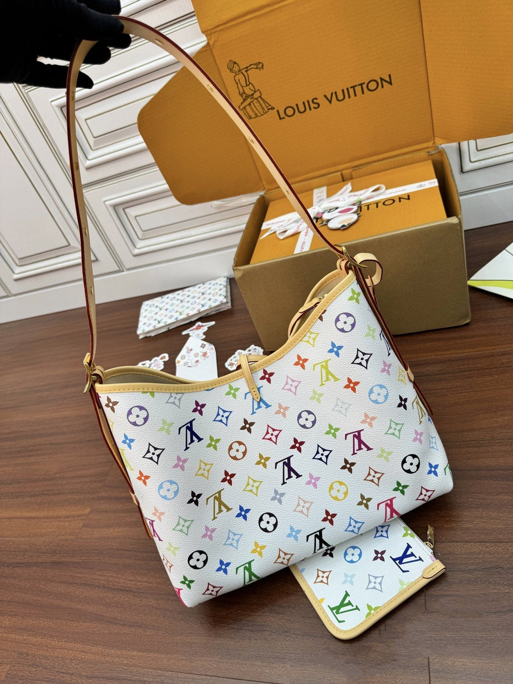 Louis Vuitton Bucket Bag White Multicolore Monogram Canvas 330790