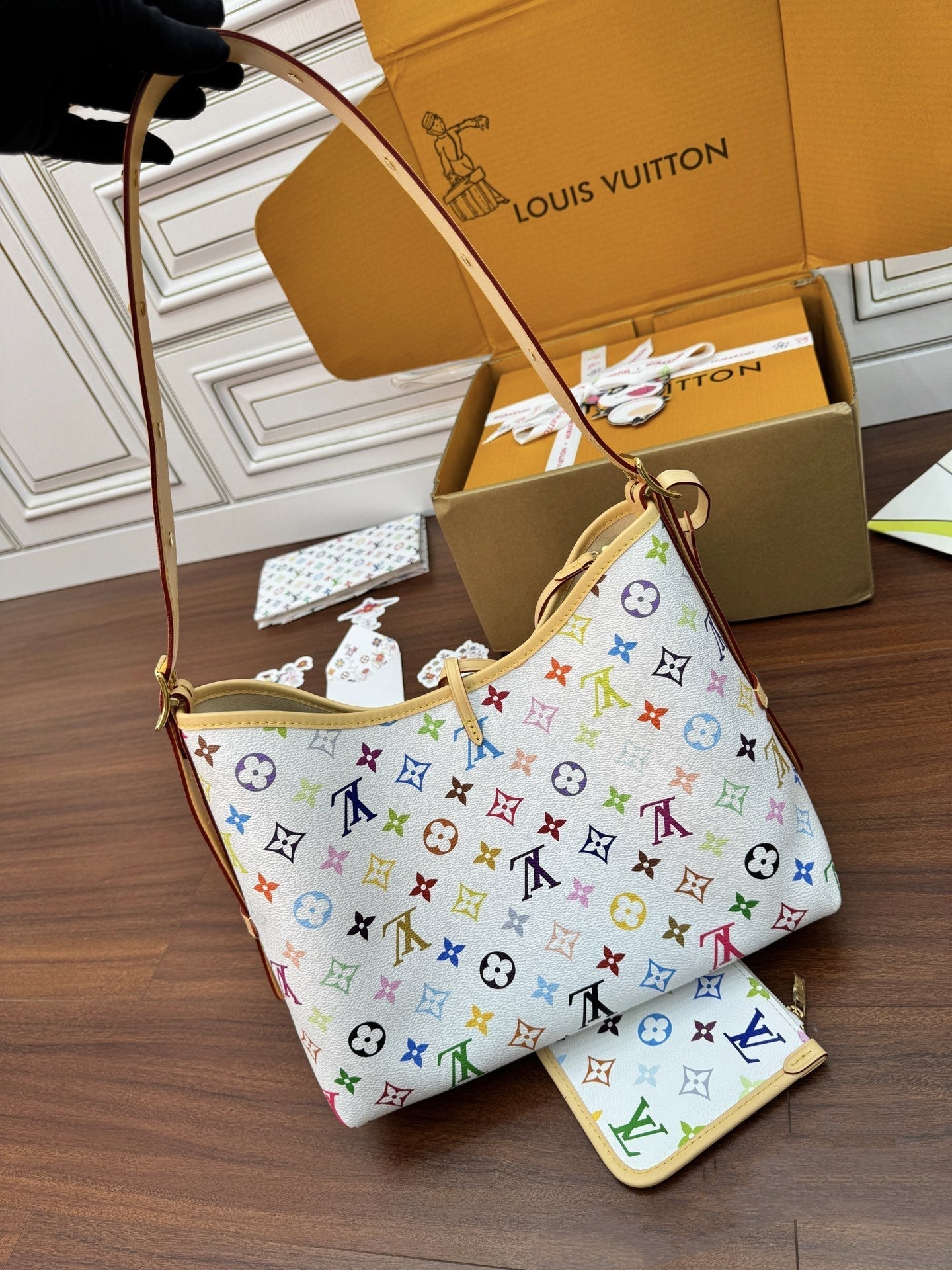 Louis Vuitton Bucket Bag White Multicolore Monogram Canvas 330790