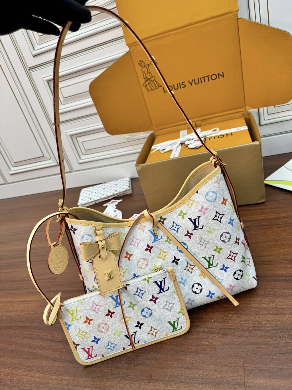 Louis Vuitton Bucket Bag White Multicolore Monogram Canvas 330790