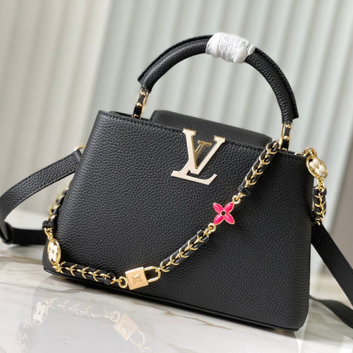 Louis Vuitton capucines bb 27 black taurillon leather gold hardware