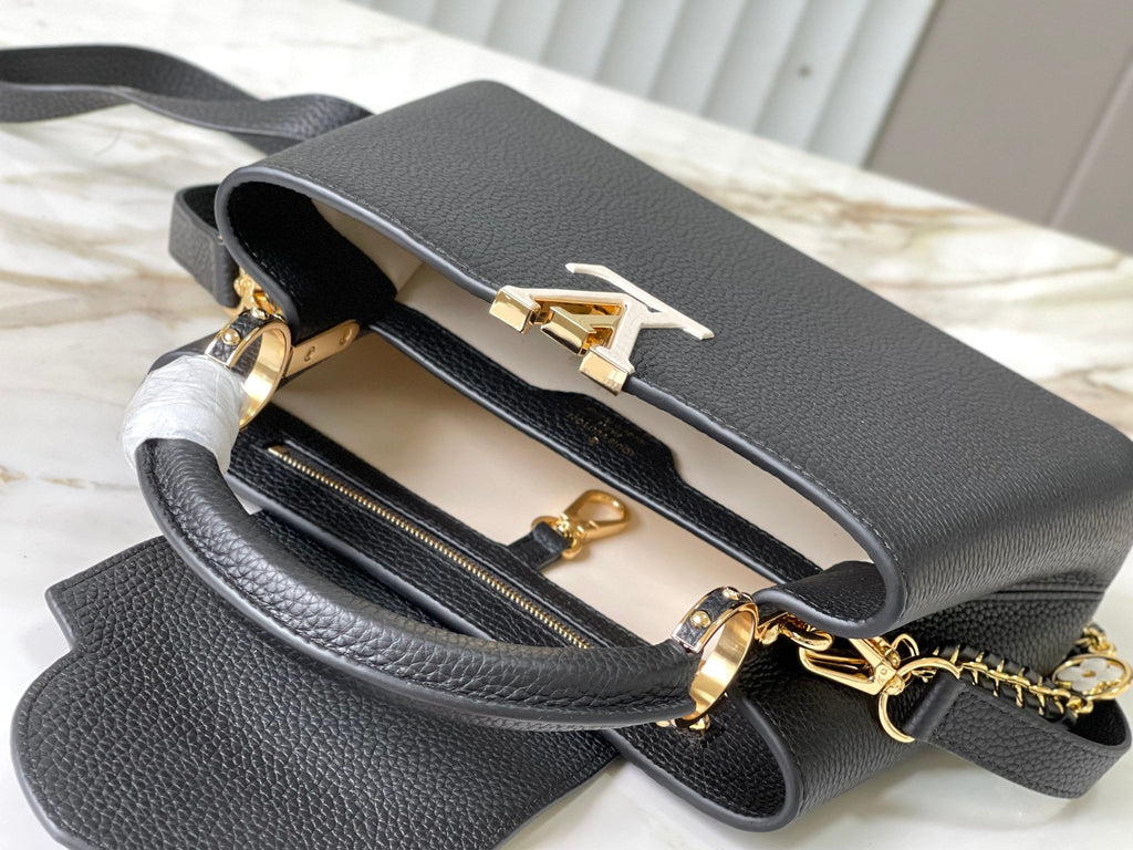 Louis Vuitton capucines bb 27 black taurillon leather gold hardware