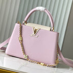 Louis Vuitton capucines mm 31.5 pink taurillon leather gold hardware