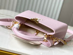 Louis Vuitton capucines bb 27 pink taurillon leather gold hardware