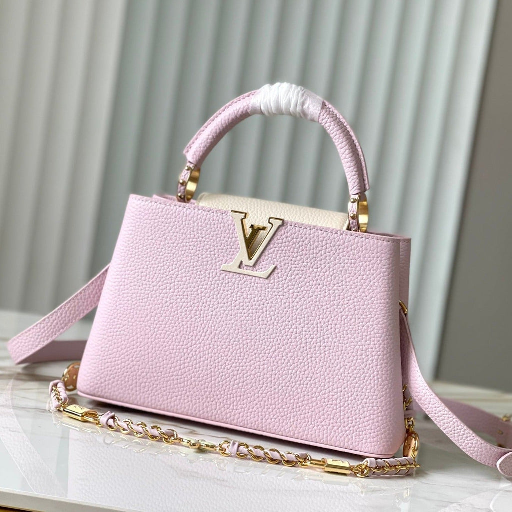 Louis Vuitton capucines bb 27 pink taurillon leather gold hardware
