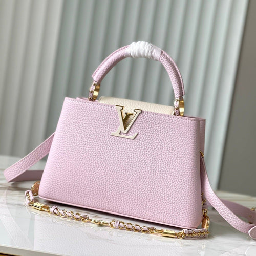 Louis Vuitton capucines bb 27 pink taurillon leather gold hardware