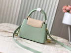 Louis Vuitton capucines mini 21 green beige taurillon leather gold hardware