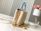 Louis Vuitton capucines mini 21 beige cloud blue taurillon leather gold hardware