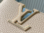 Louis Vuitton capucines nano 16 beige cloud blue taurrilon leather gold hardware