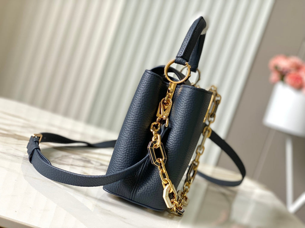 Louis Vuitton CAPUCINES BB 27CM DARK BLUE TAURILLON LEATHER