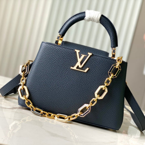 Louis Vuitton CAPUCINES BB 27CM DARK BLUE TAURILLON LEATHER
