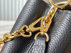 Louis Vuitton CAPUCINES MINI 21 IN BLACK MIX WHITE TAURILLON GOLD HARDWARE