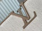 Louis Vuitton CAPUCINES SOUPLE GM 38 IN WHITE CANVAS AND TAUPE CALFSKIN TRIM