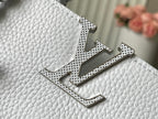 Louis Vuitton CAPUCINES BB 27 IN CHROME GRAY TAURILLON SILVER HARDWARE