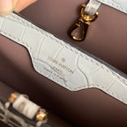 Louis Vuitton CAPUCINES BB 27 WHITE GREY TAURILLON GOLD HARDWARE