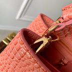 Louis Vuitton CAPUCINES BB 27 PINK ORANGE TAURILLON GOLD HARDWARE