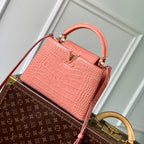Louis Vuitton CAPUCINES BB 27 PINK ORANGE TAURILLON GOLD HARDWARE