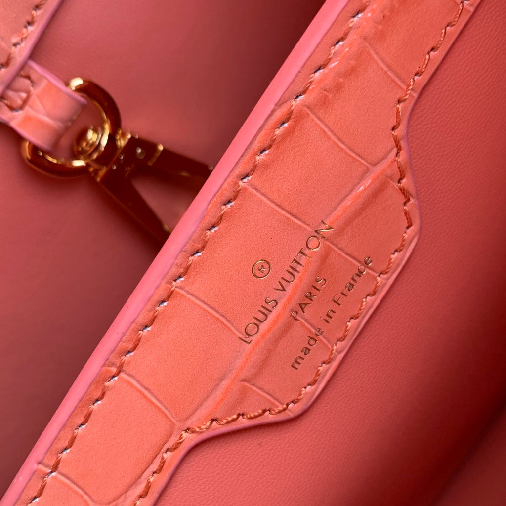 Louis Vuitton CAPUCINES BB 27 PINK ORANGE TAURILLON GOLD HARDWARE