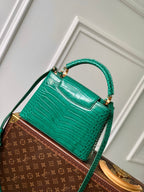 Louis Vuitton CAPUCINES BB 27 GREEN TAURILLON GOLD HARDWARE